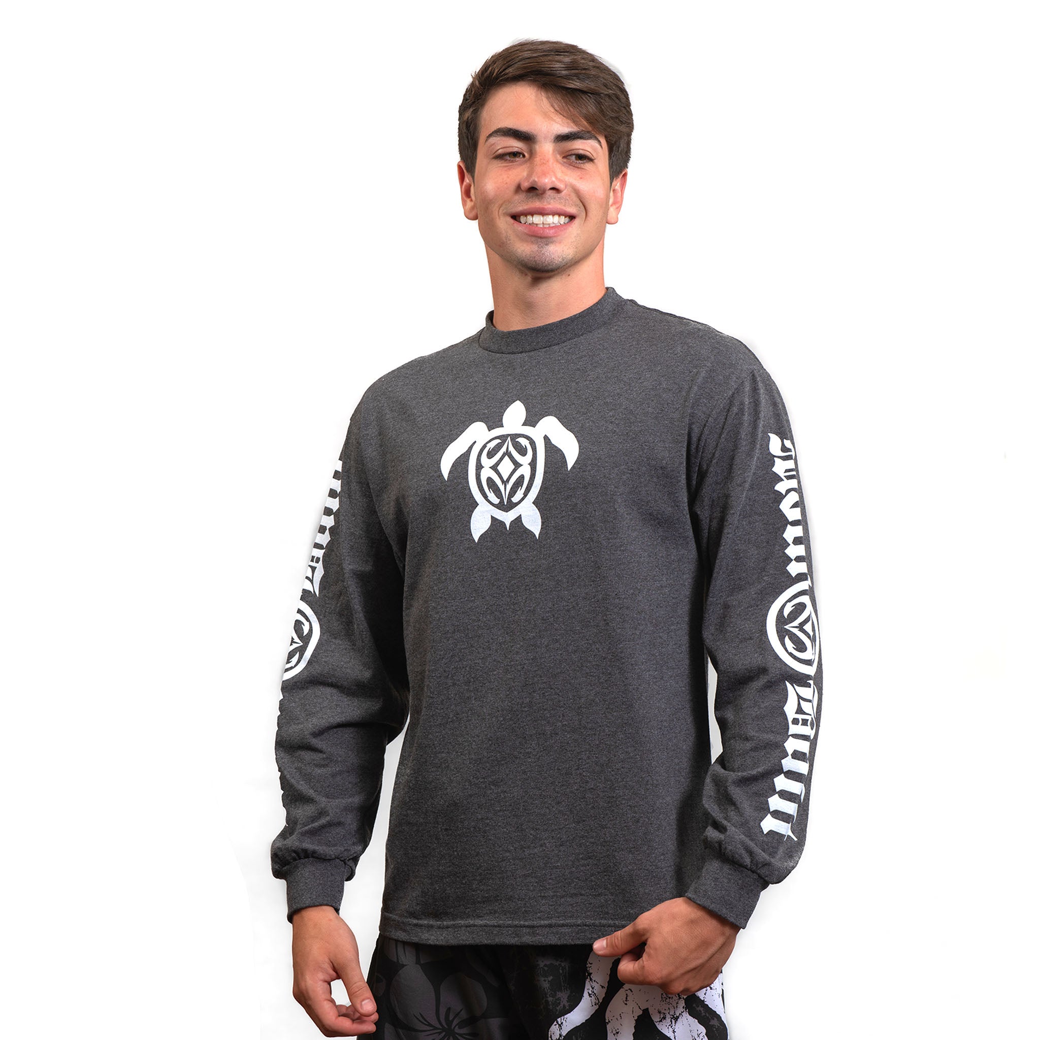 Polynesian Tribal Sea Turtle T-Shirt - Hawaiian Maori Sun Design Two-Sided Print