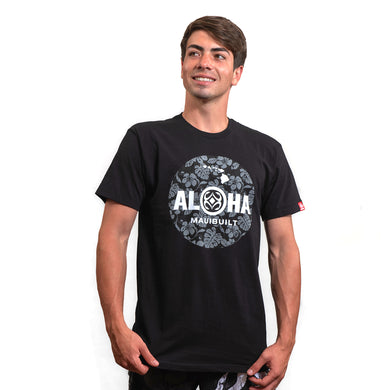 Maui Built Floral Aloha Circle Logo Modern Fit T-shirt