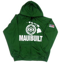 Load image into Gallery viewer, Maui Built Logo Zip Hoodie Jacket - Green