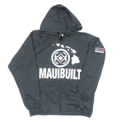 Maui Built Logo Zip Hoodie Jacket - Charcoal