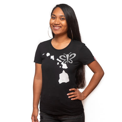 Maui Built Hawaiian Island Chain Butterfly Logo Women's T-Shirt