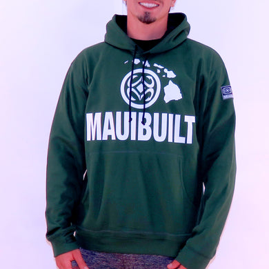 Maui Built Logo Pull Over Hoody Jacket - Green