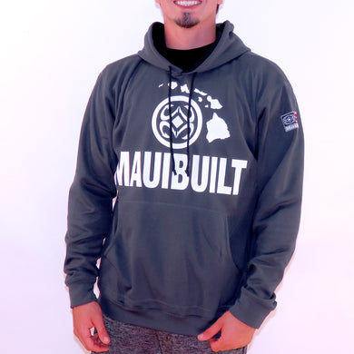 Maui Built Logo Pull Over Hoody Jacket - Charcoal