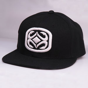 Maui Built Raised Embroidery Black Snapback Cap