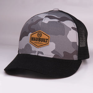 Maui Built Hex Patch Grey Camo Meshback Cap