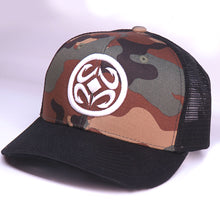Load image into Gallery viewer, Maui Built Circle Logo Embroidery Camo Meshback Cap