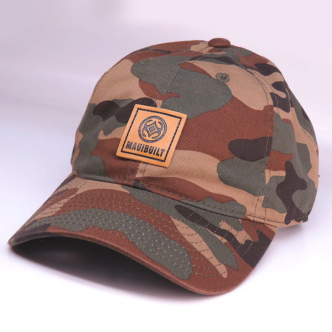 Maui Built Square Patch Green Camo Buckle Back Cap