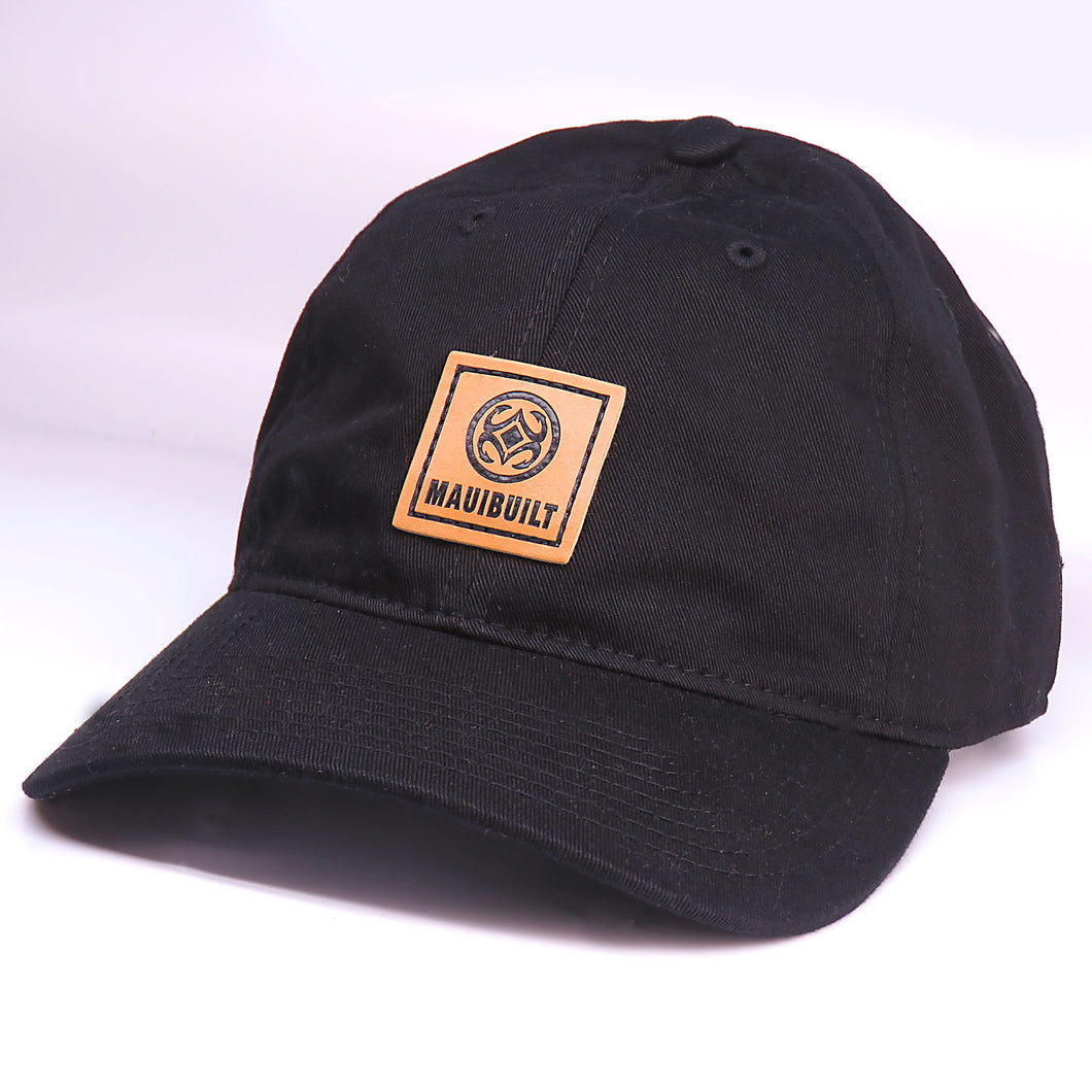 Maui Built Square Patch Black Buckle Back Cap