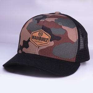 Maui Built Hex Patch Green Camo Mesback Cap