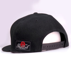 Maui Built Raised Embroidery Black Snapback Cap