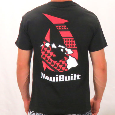 Maui Built Hawaiian Tattoo Hook Red/Black Classic Fit T-shirt