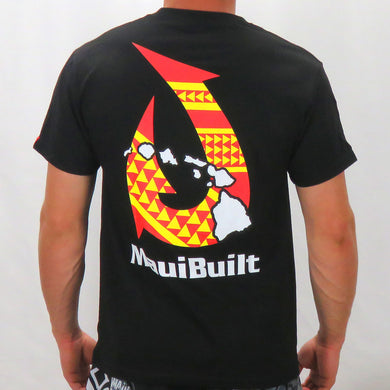 Maui Built Hawaiian Tattoo Hook Red/Yellow Classic Fit T-shirt