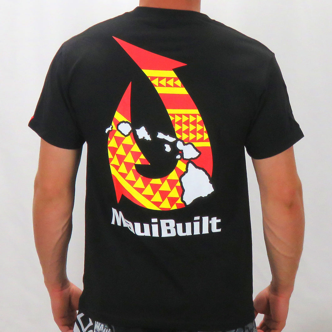 Maui Built Hawaiian Tattoo Hook Red/Yellow Classic Fit T-shirt